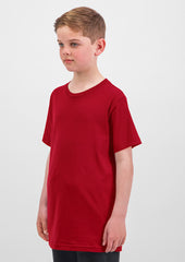 Basis Kids Short Sleeve Tee - X1001K in Red - model