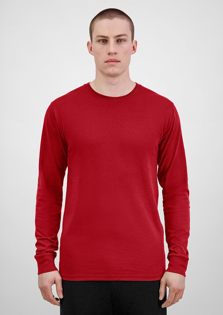 Basis Mens Long Sleeve Tee - X1002M in Red - model