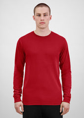 Basis Mens Long Sleeve Tee - X1002M in Red - model