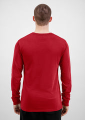 Basis Mens Long Sleeve Tee - X1002M in Red - model