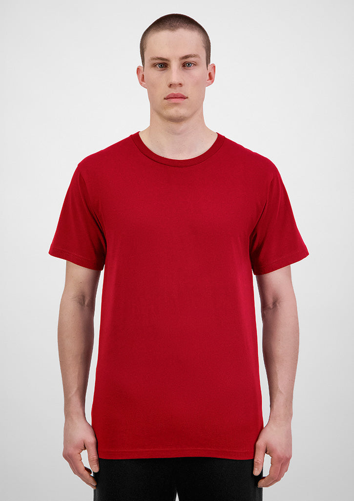 Basis Mens Short Sleeve Tee - X1001M in Red - model