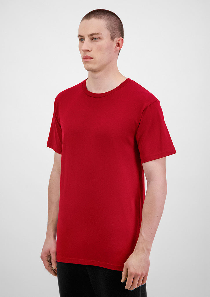 Basis Mens Short Sleeve Tee - X1001M in Red - model