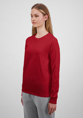 Basis Womens Long Sleeve Tee - X1002W in Red - model