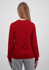 Basis Womens Long Sleeve Tee - X1002W in Red - model