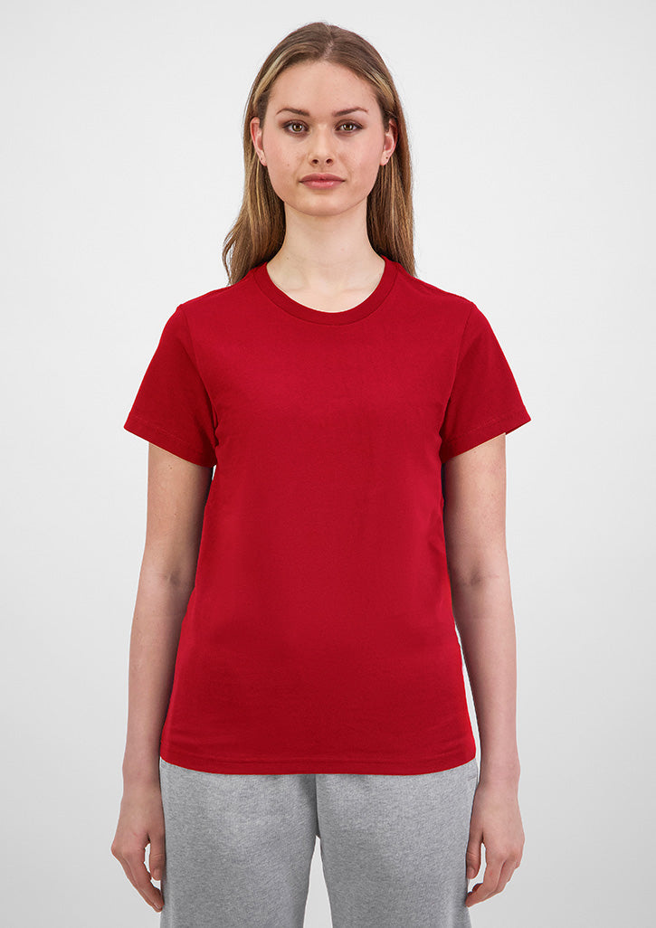 Basis Womens Short Sleeve Tee - X1001W in Red - model