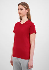 Basis Womens Short Sleeve Tee - X1001W in Red - model