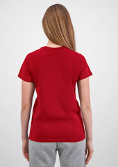 Basis Womens Short Sleeve Tee - X1001W in Red - model