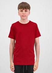 Basis Youth Short Sleeve Tee - X1001Y in Red - model