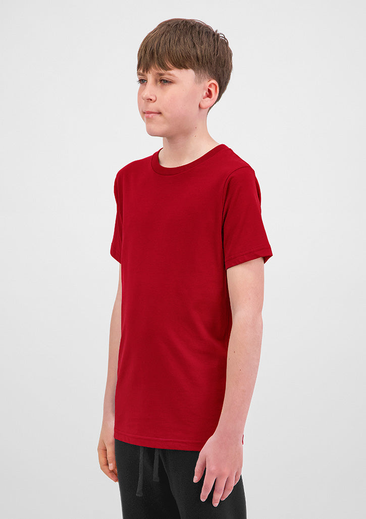 Basis Youth Short Sleeve Tee - X1001Y in Red - model