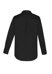 Biz Collection S016LL Camden Womens Long Sleeve Shirt in Black - back view