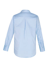 Biz Collection S016LL Camden Womens Long Sleeve Shirt in Blue - back view