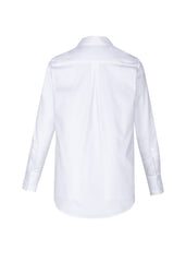 Biz Collection S016LL Camden Womens Long Sleeve Shirt in White - back view