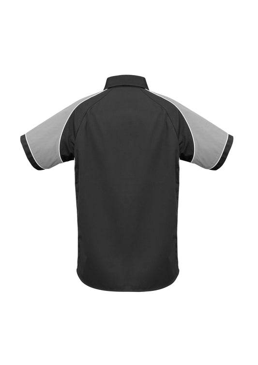 Biz Collection S10112 Nitro Mens Short Sleeve Shirt in Black/Grey/White - back view
