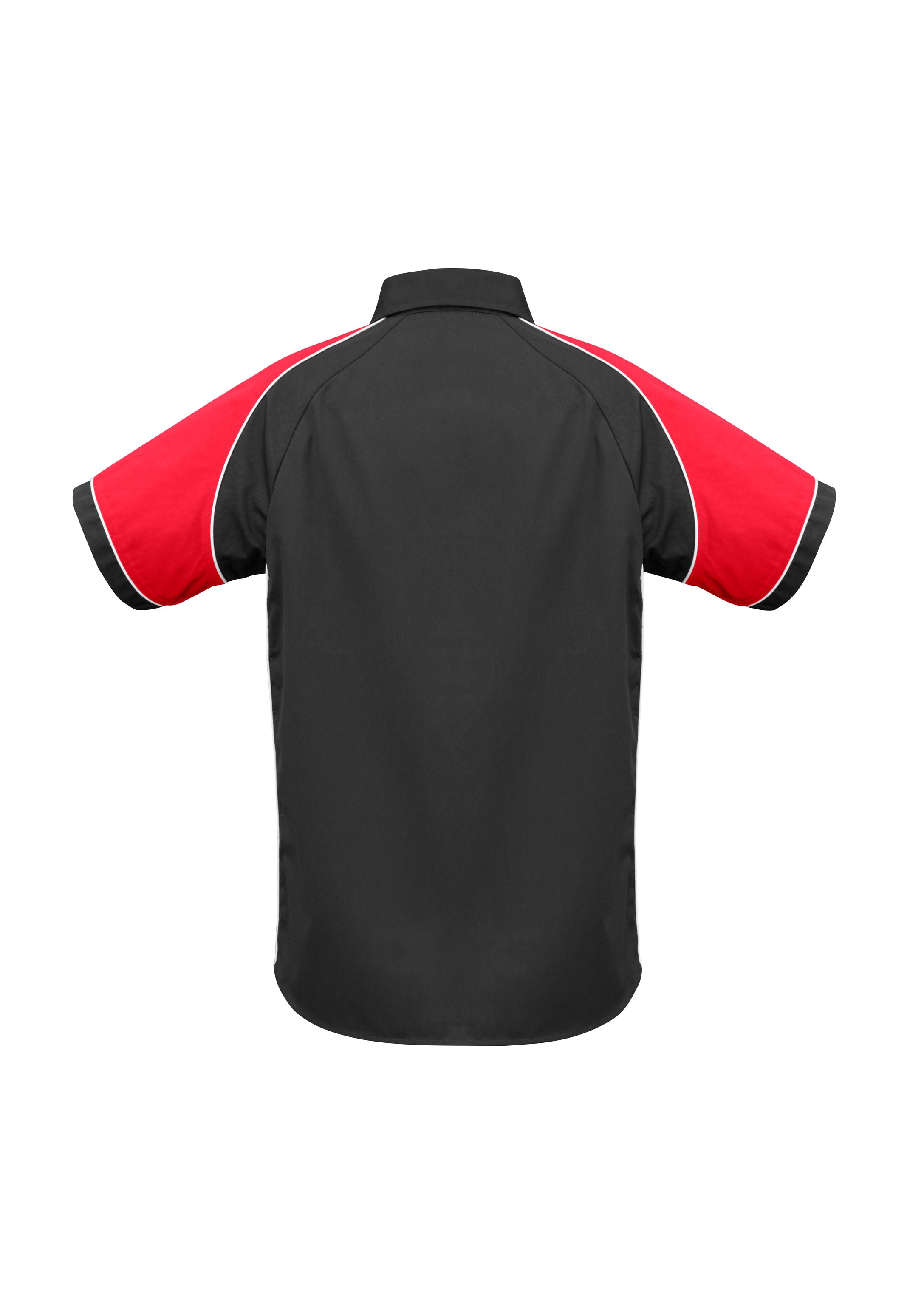 Biz Collection S10112 Nitro Mens Short Sleeve Shirt in Black/Red/White - back view