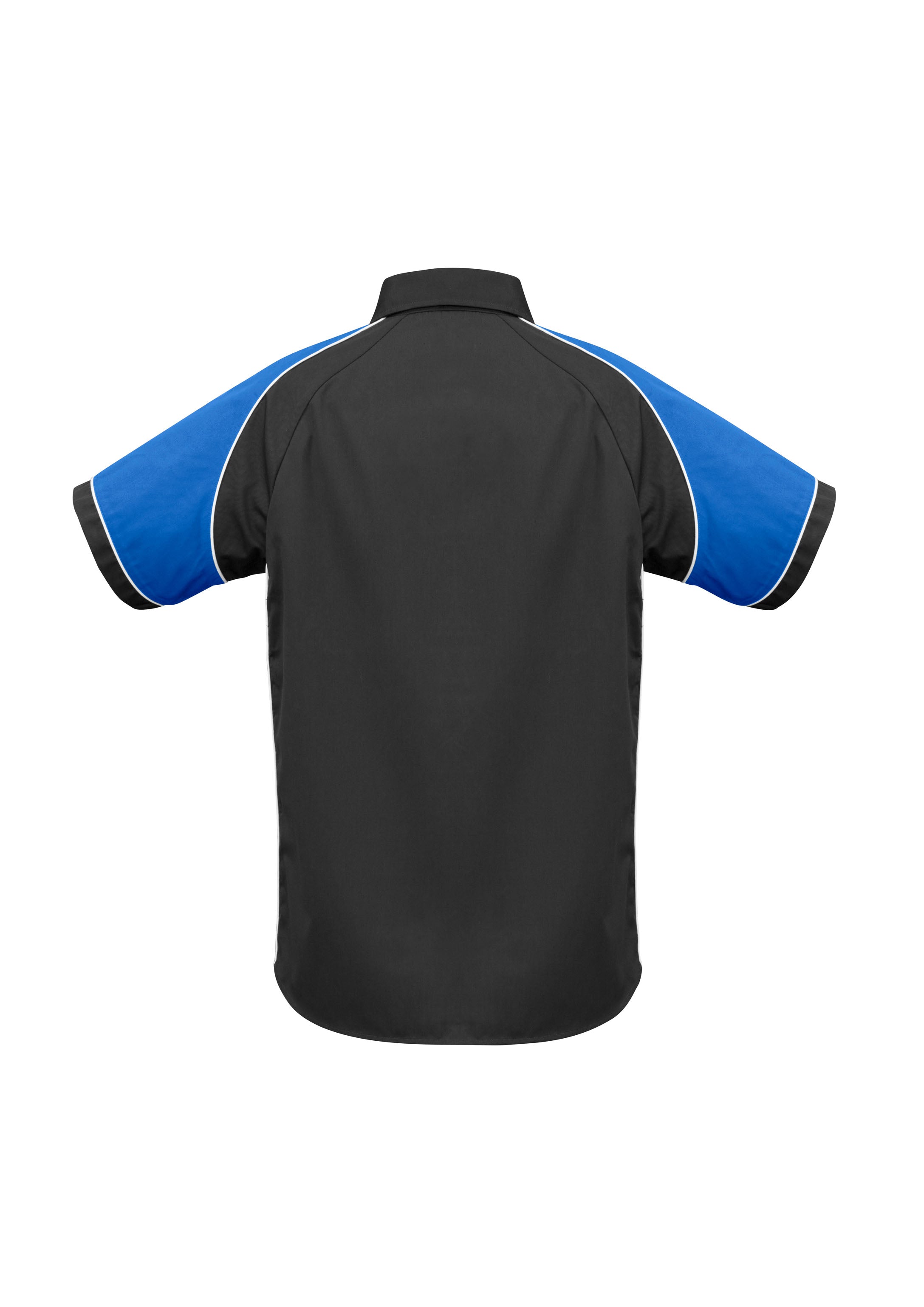 Biz Collection S10112 Nitro Mens Short Sleeve Shirt in Black/Royal/White - back view
