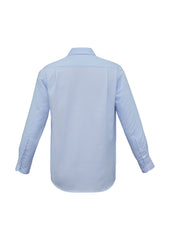 Biz Collection S10210 Luxe Mens Long Sleeve Shirt in Blue - back view