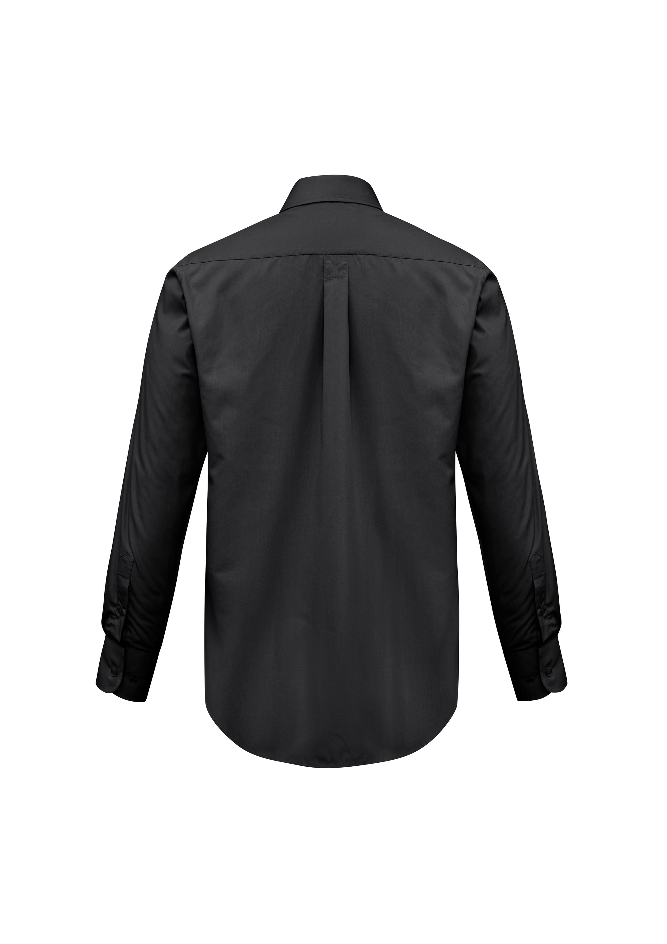 Biz Collection S10510 Base Mens Long Sleeve Shirt in Black - back view