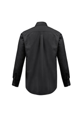 Biz Collection S10510 Base Mens Long Sleeve Shirt in Black - back view