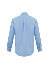 Biz Collection S10510 Base Mens Long Sleeve Shirt in Blue - back view