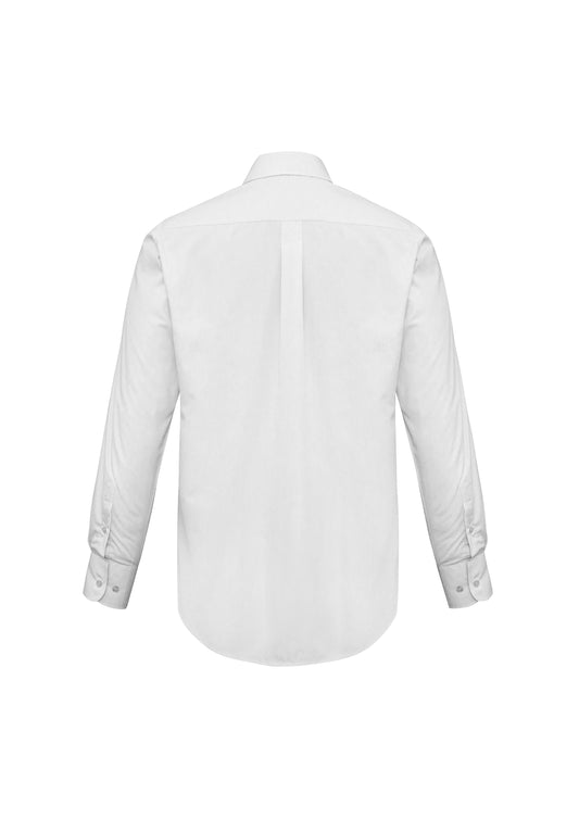 Biz Collection S10510 Base Mens Long Sleeve Shirt in White - back view