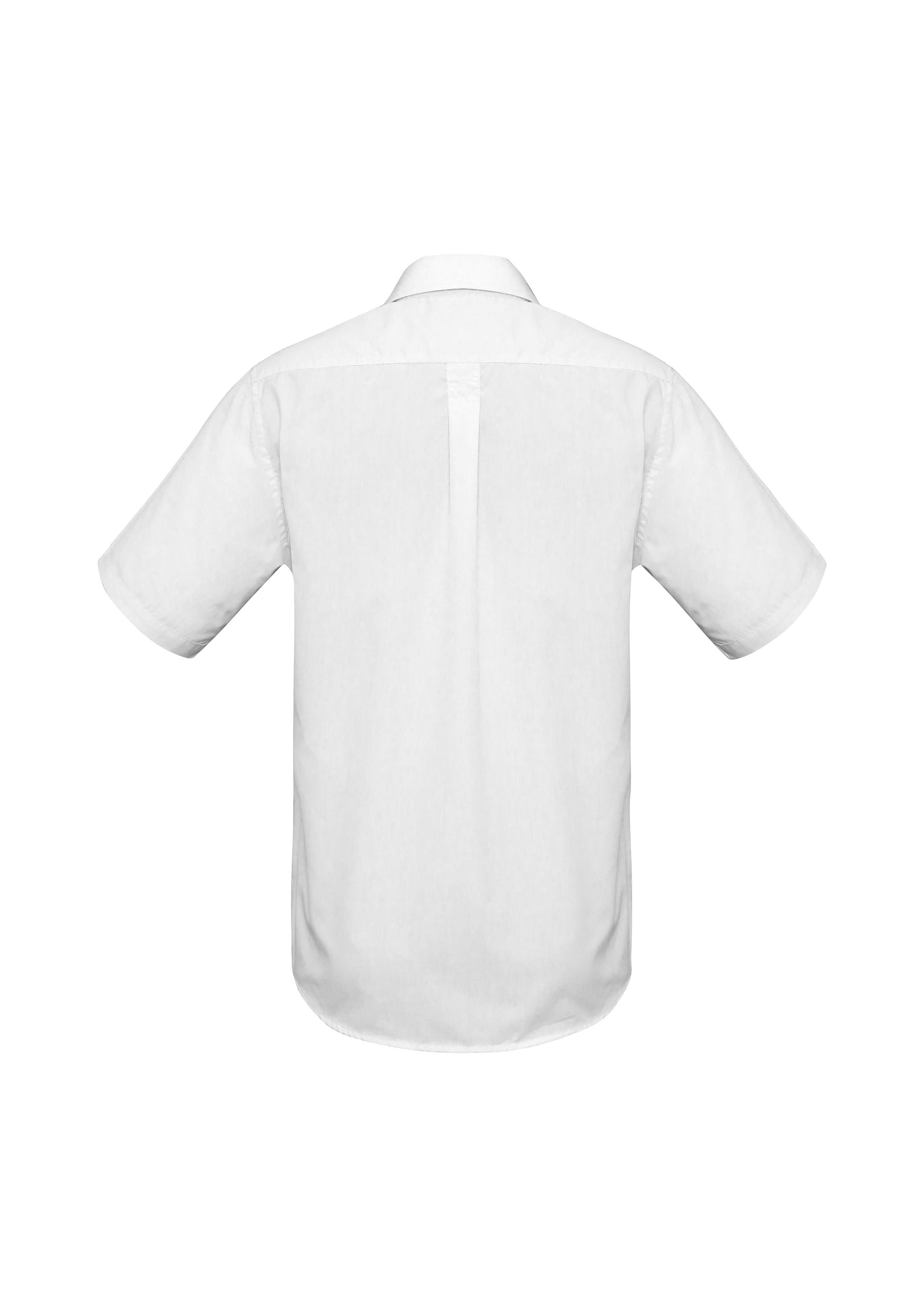 Biz Collection S10512 Base Mens Short Sleeve Shirt in White - back view