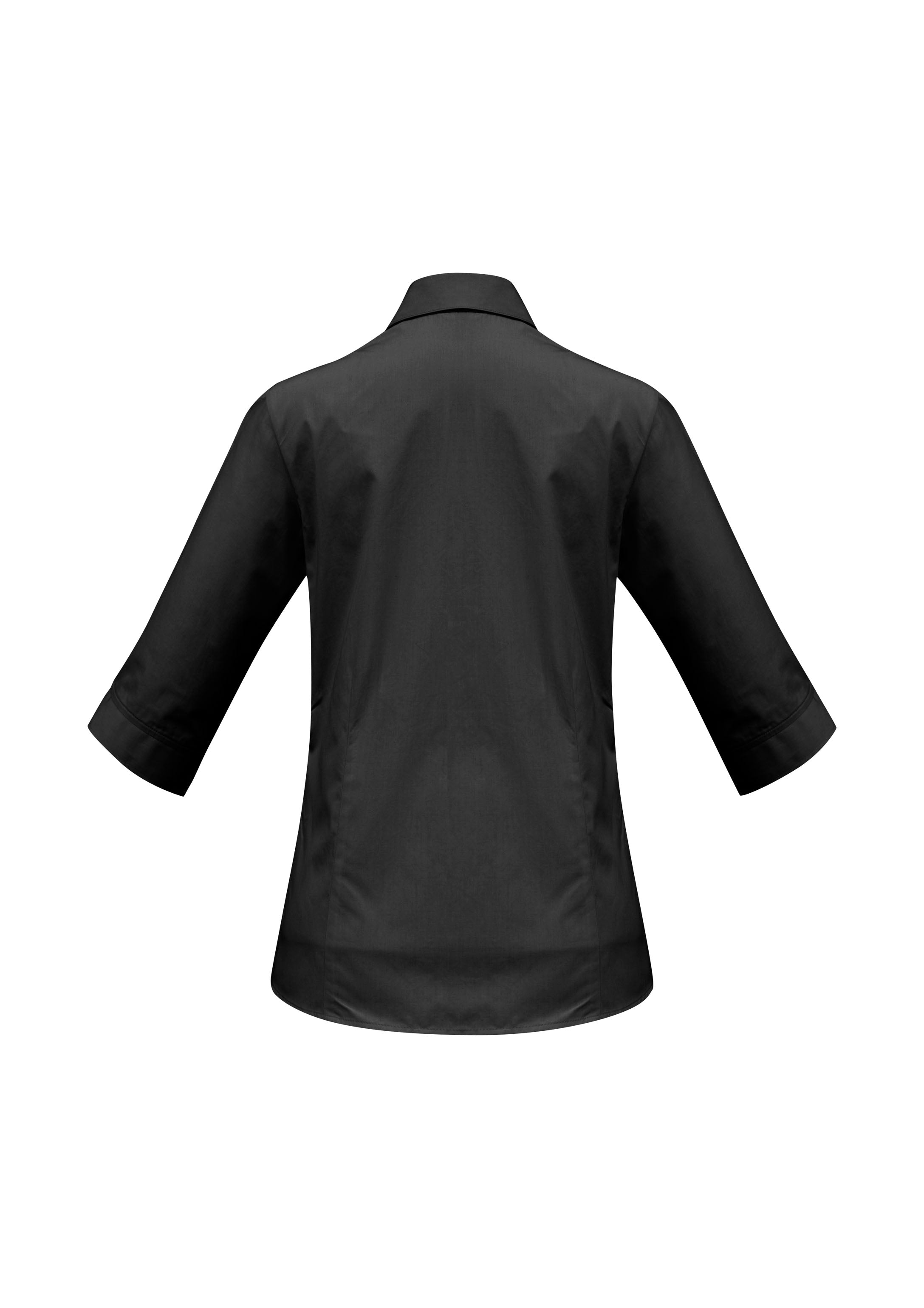 Biz Collection S10521 Base Womens 3/4 Sleeve Shirt in Black - back view