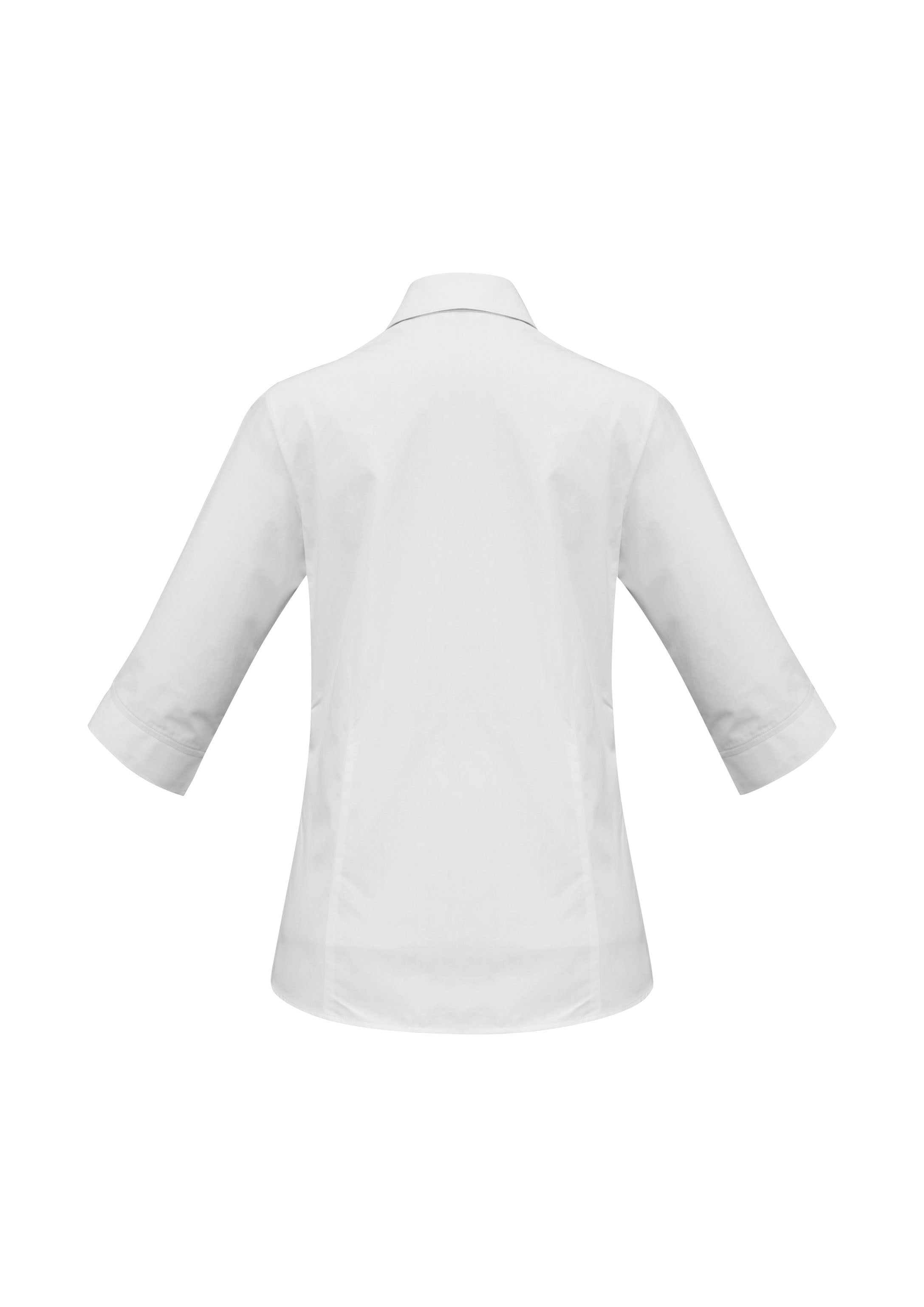 Biz Collection S10521 Base Womens 3/4 Sleeve Shirt in White - back view