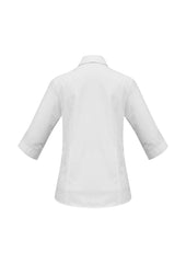 Biz Collection S10521 Base Womens 3/4 Sleeve Shirt in White - back view