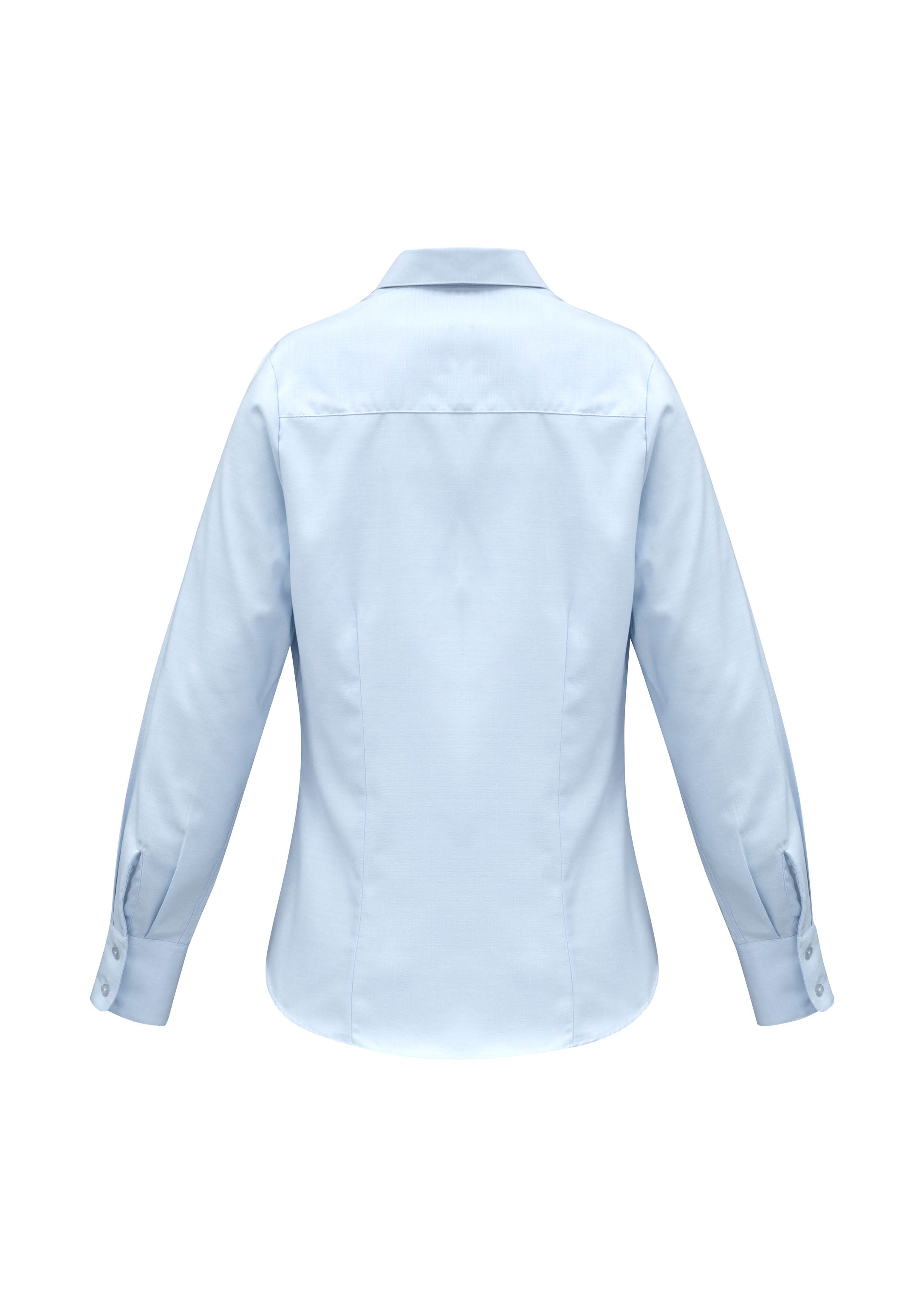 Biz Collection S118LL Luxe Womens Long Sleeve Shirt in Blue - back view