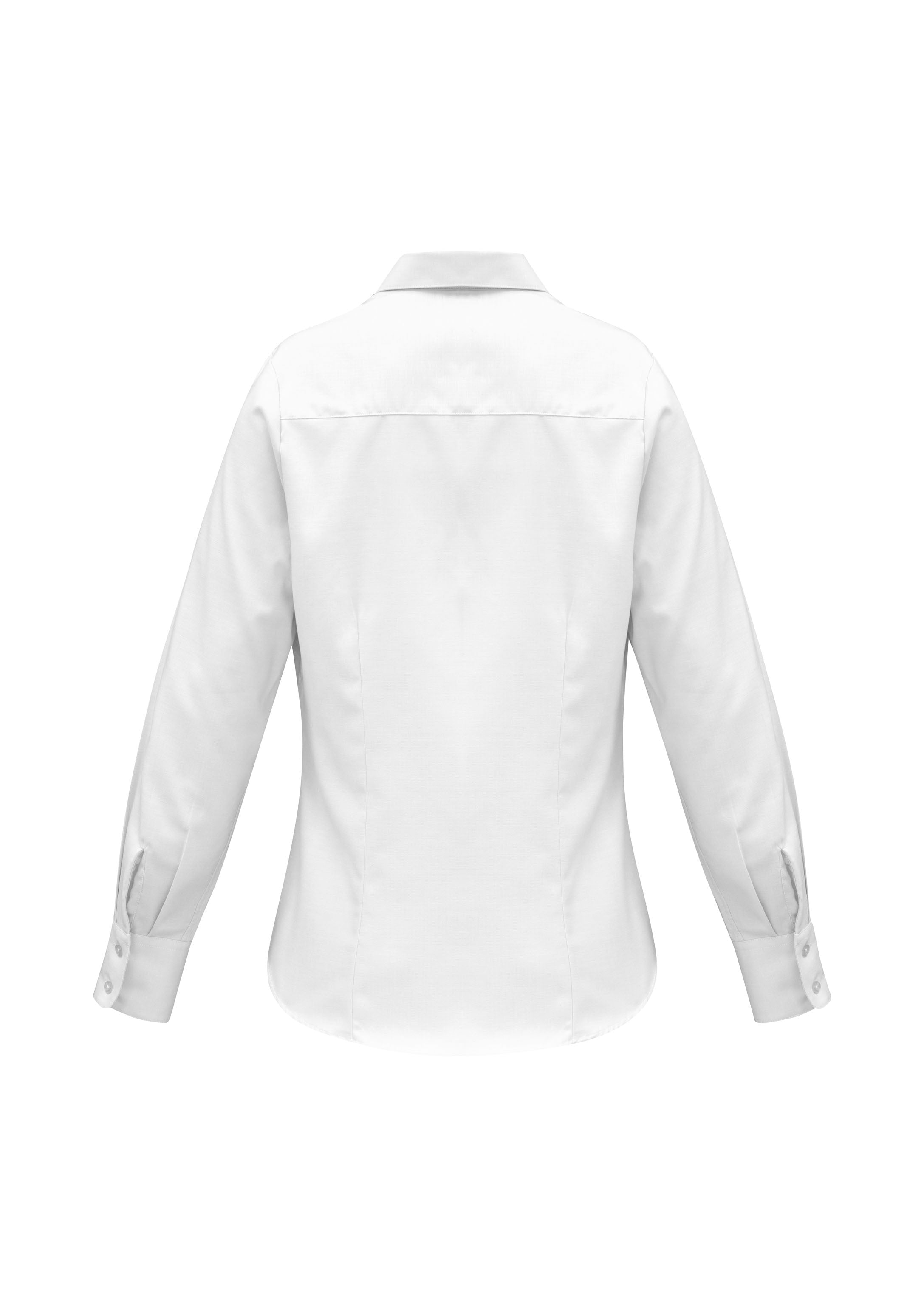 Biz Collection S118LL Luxe Womens Long Sleeve Shirt in White - back view