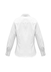 Biz Collection S118LL Luxe Womens Long Sleeve Shirt in White - back view