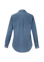 Biz Collection S127LL Memphis Womens Long Sleeve Shirt in Grey Smoke - back view