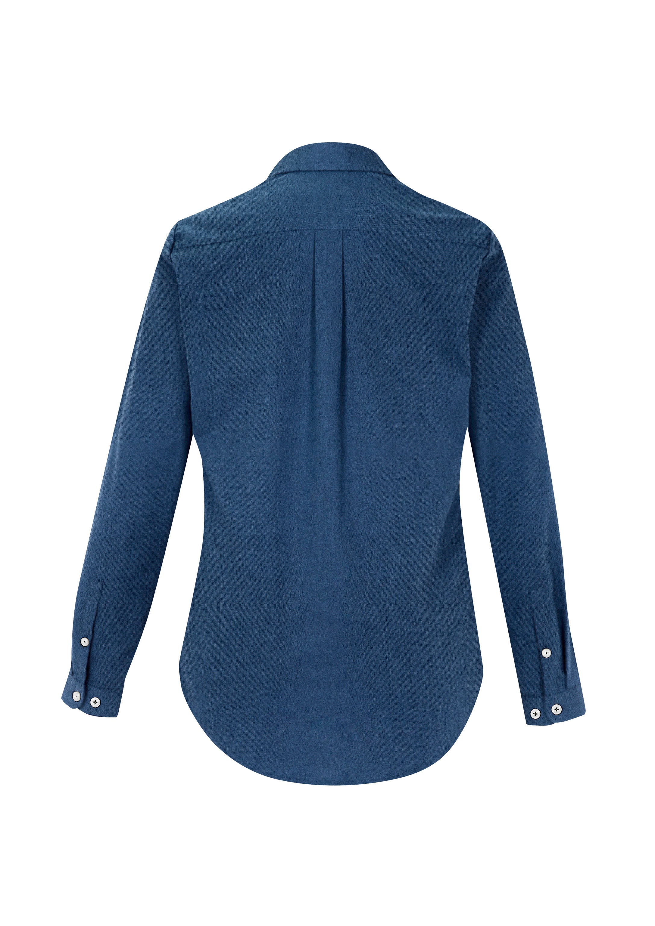 Biz Collection S127LL Memphis Womens Long Sleeve Shirt in Mineral Blue - back view