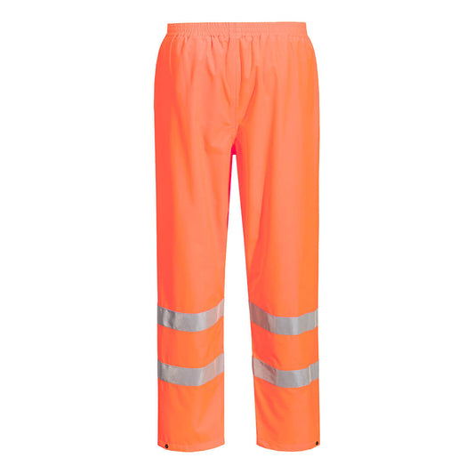 Portwest S165 Hi-Vis Lightweight Packable Trousers in Orange - back view