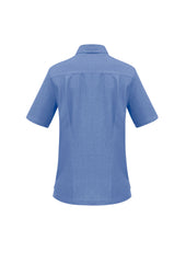 Biz Collection S265LS Oasis Womens Overblouse in Mid Blue - back view
