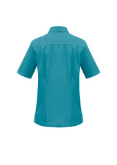 Biz Collection S265LS Oasis Womens Overblouse in Teal - back view