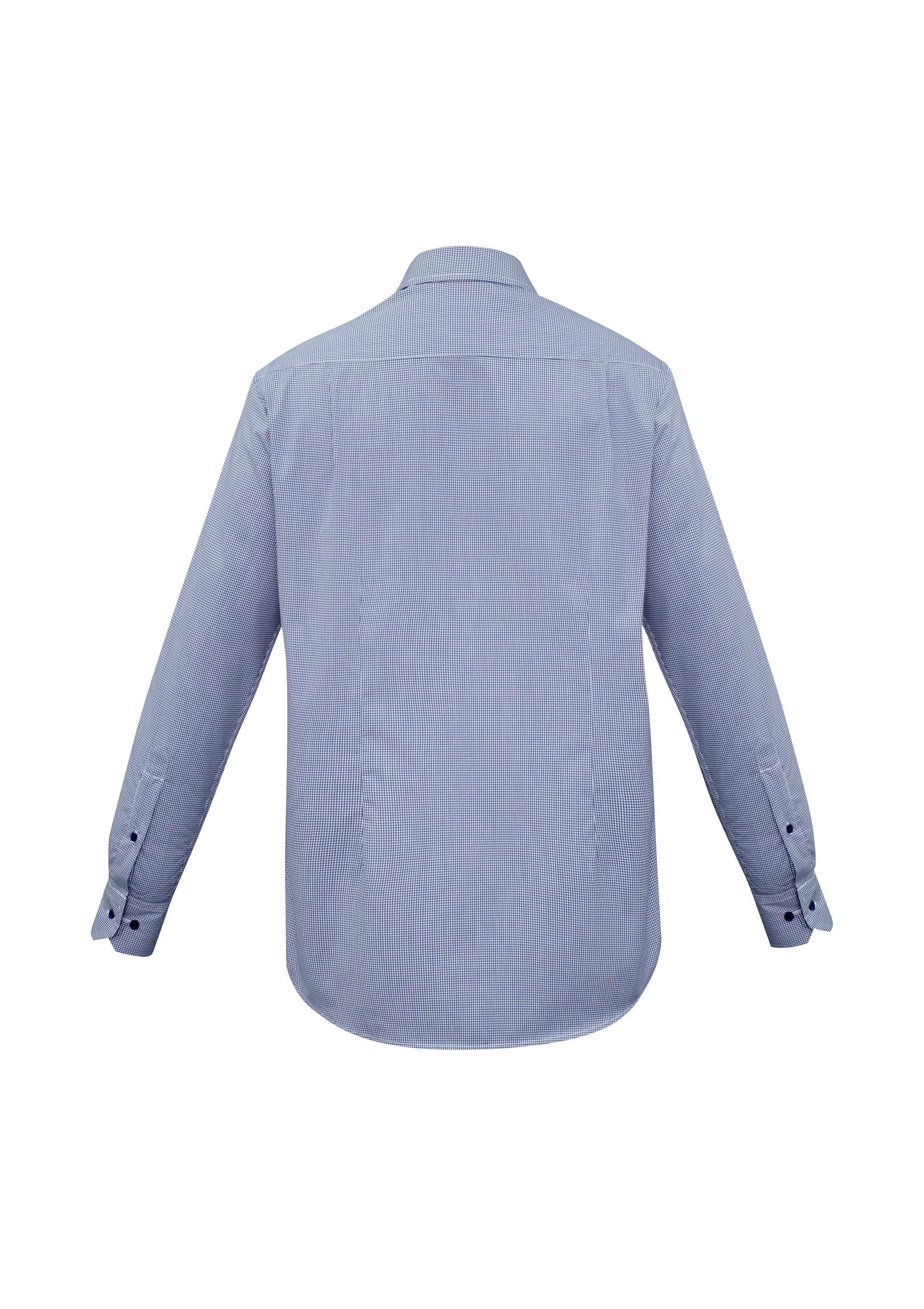 Biz Collection S267ML Edge Mens Long Sleeve Shirt in Blue - back view