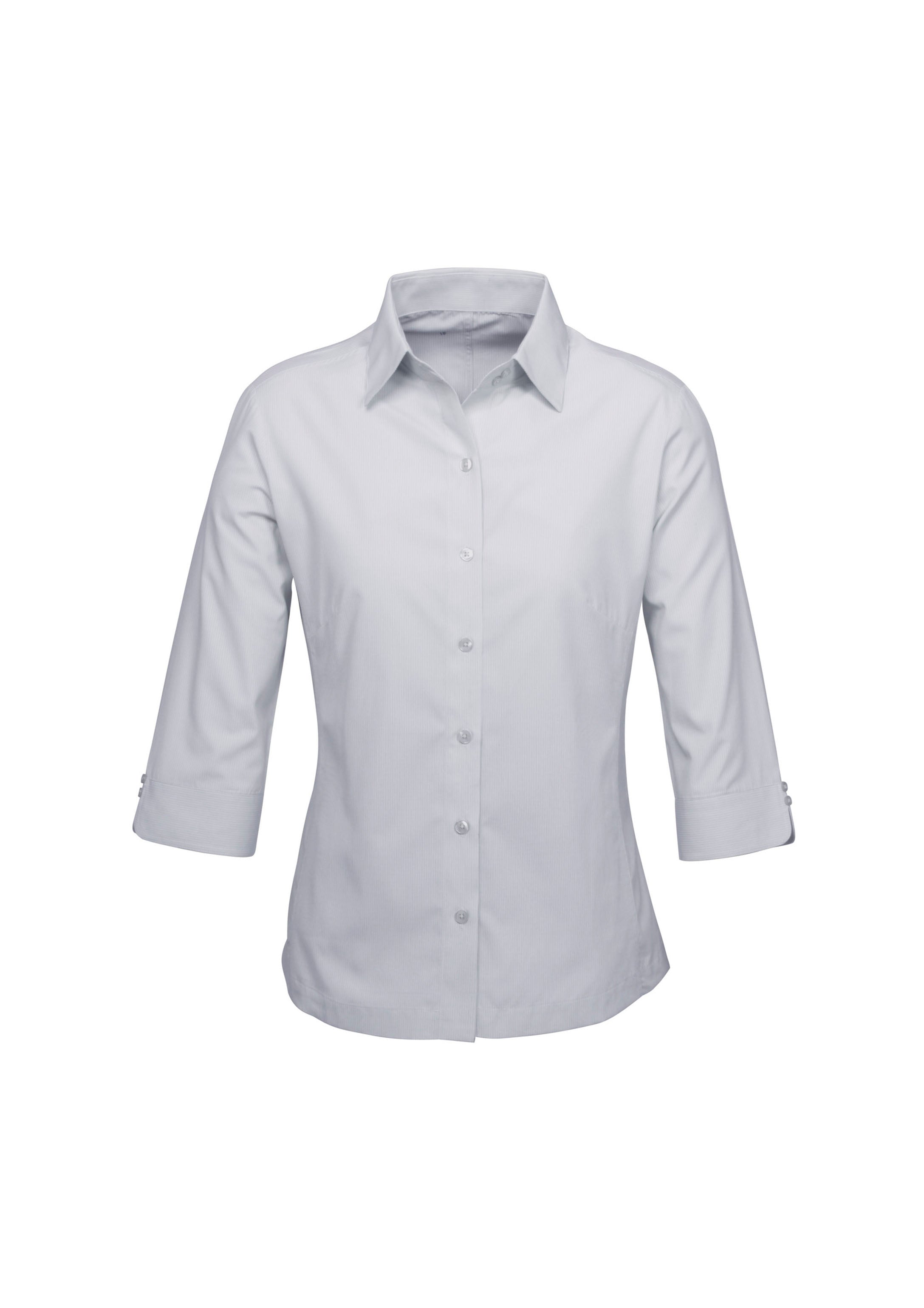 Biz Collection S29521 Ambassador Womens 3/4 Sleeve Shirt in Silver Grey