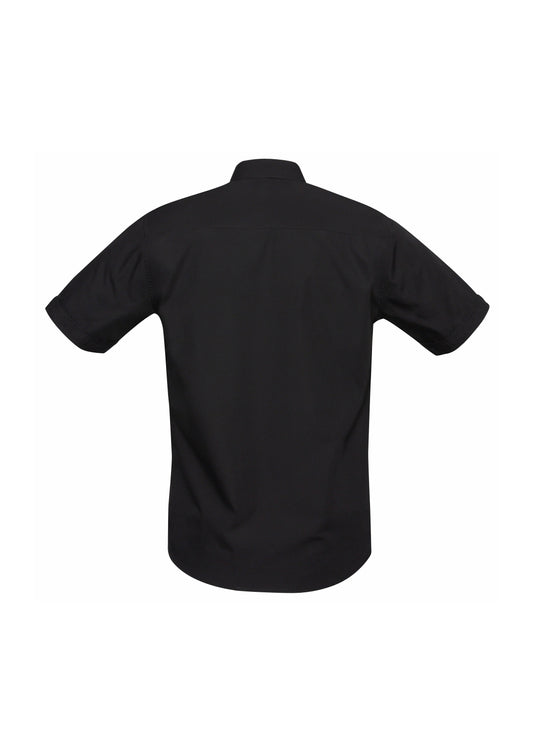 Biz Collection S306MS Bondi Mens Short Sleeve Shirt in Black - back view