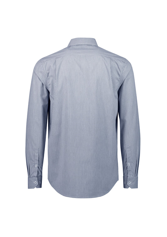 Biz Collection S338ML Bristol Mens Classic Long Sleeve Shirt in White/Navy - back view
