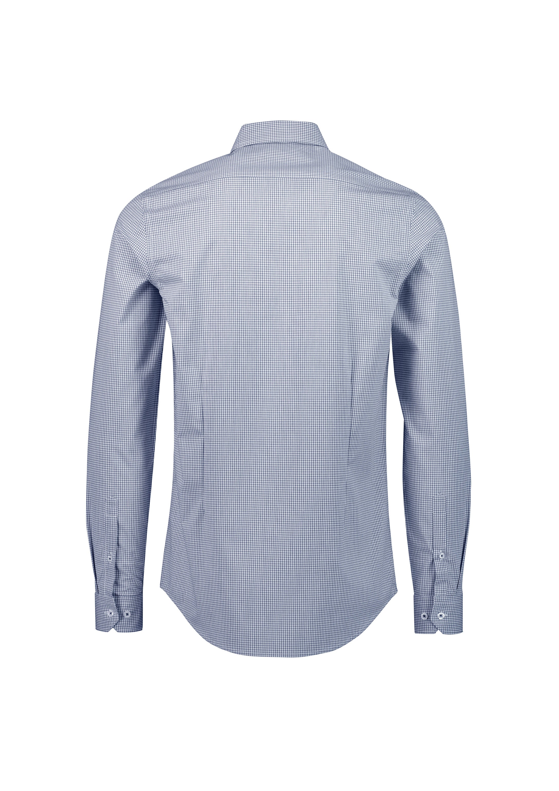 Biz Collection S339ML Bristol Mens Tailored Long Sleeve Shirt in White/Navy - back view