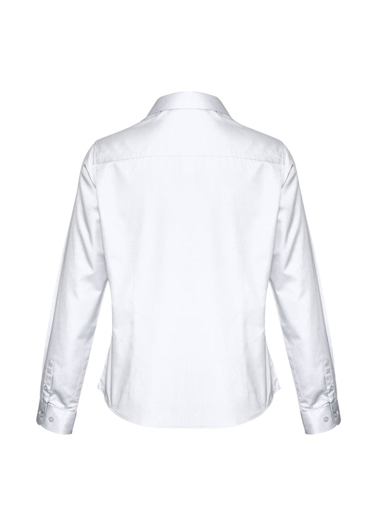 Biz Collection S522LL Dalton Womens Long Sleeve Shirt in White - back view