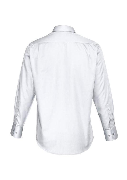 Biz Collection S522ML Dalton Mens Long Sleeve Shirt in White - back view