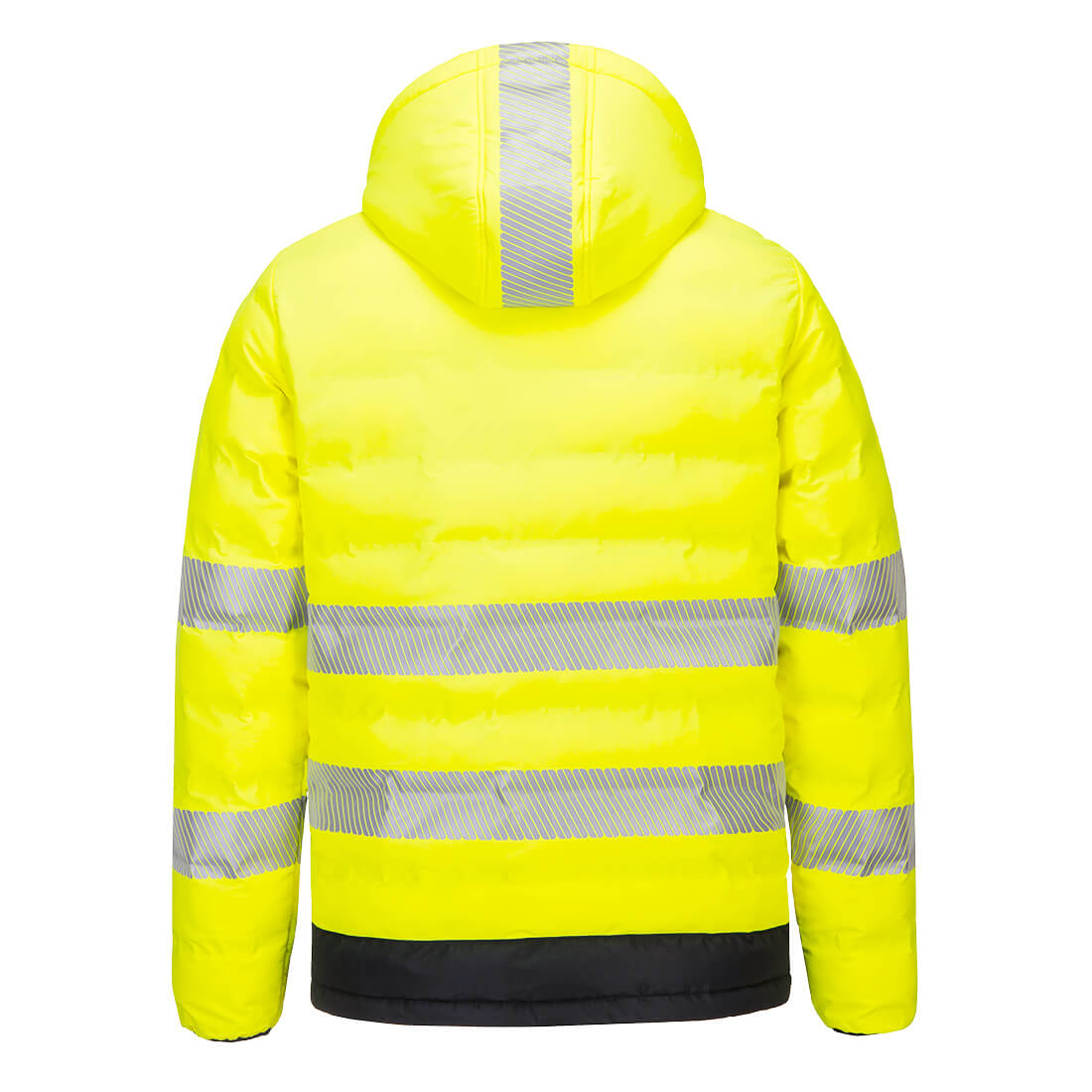 Portwest S548 Hi-Vis Ultrasonic Heated Tunnel Jacket in Yellow/Black - back view