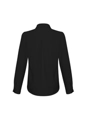 Biz Collection S626LL Madison Womens Long Sleeve Shirt in Black - back view