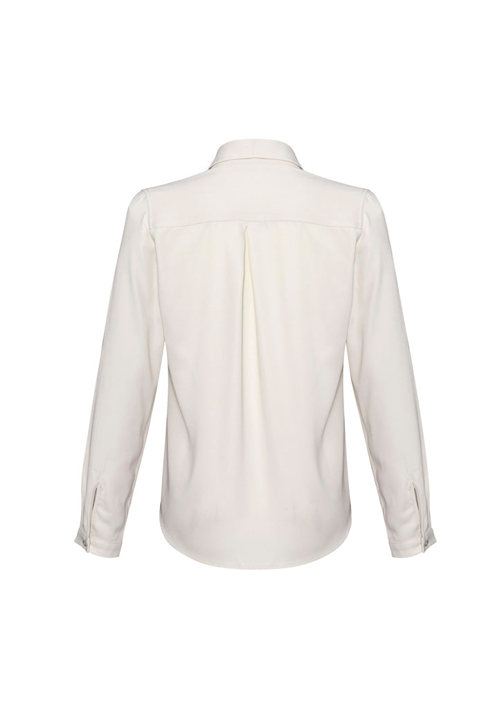 Biz Collection S626LL Madison Womens Long Sleeve Shirt in Ivory - back view