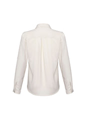 Biz Collection S626LL Madison Womens Long Sleeve Shirt in Ivory - back view
