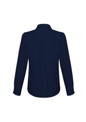 Biz Collection S626LL Madison Womens Long Sleeve Shirt in Midnight Blue - back view