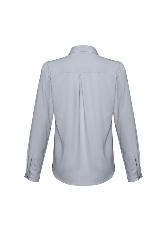 Biz Collection S626LL Madison Womens Long Sleeve Shirt in Silver Mist - back view