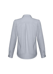 Biz Collection S626LL Madison Womens Long Sleeve Shirt in Silver Mist - back view